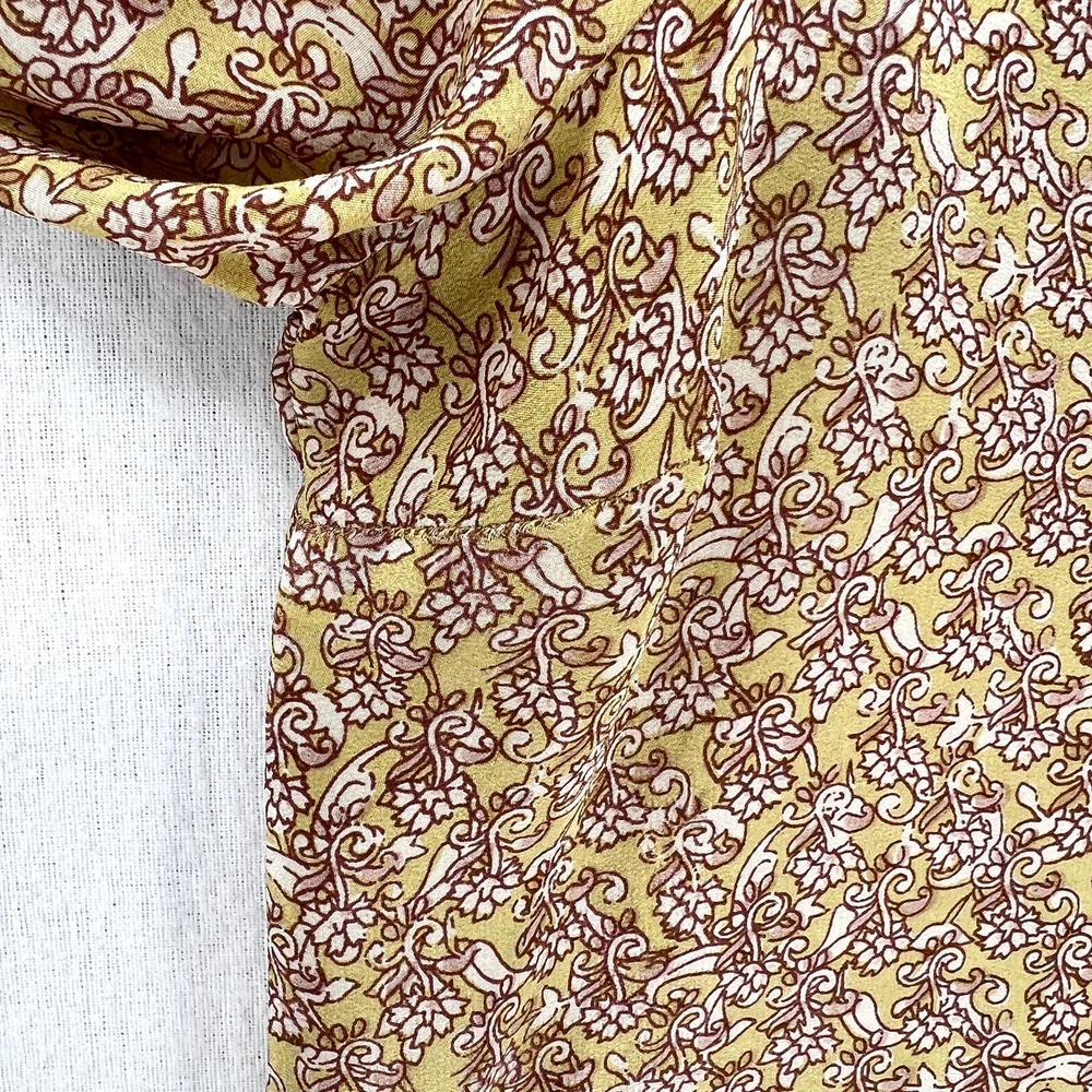 CALYPSO ST. BARTH Shirt Womens Small Gold Brown Printed Silk Long Sleeve Tunic - Picture 16 of 16